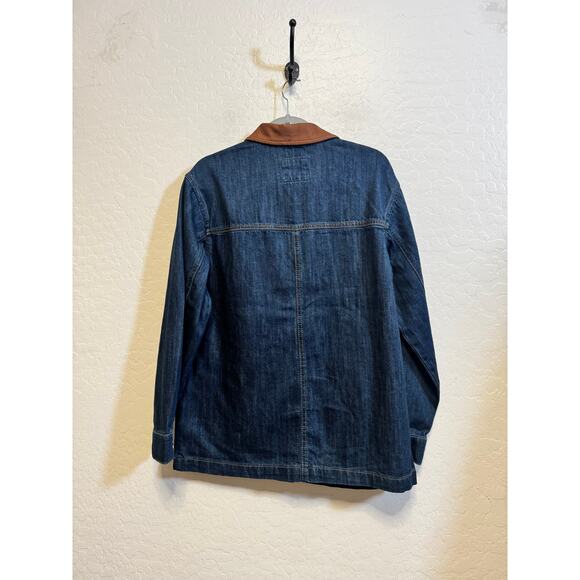 Risen Womens Size 1XL Barn Coat Denim Dark Jacket  Zipper Button Up NEW - Picture 5 of 6